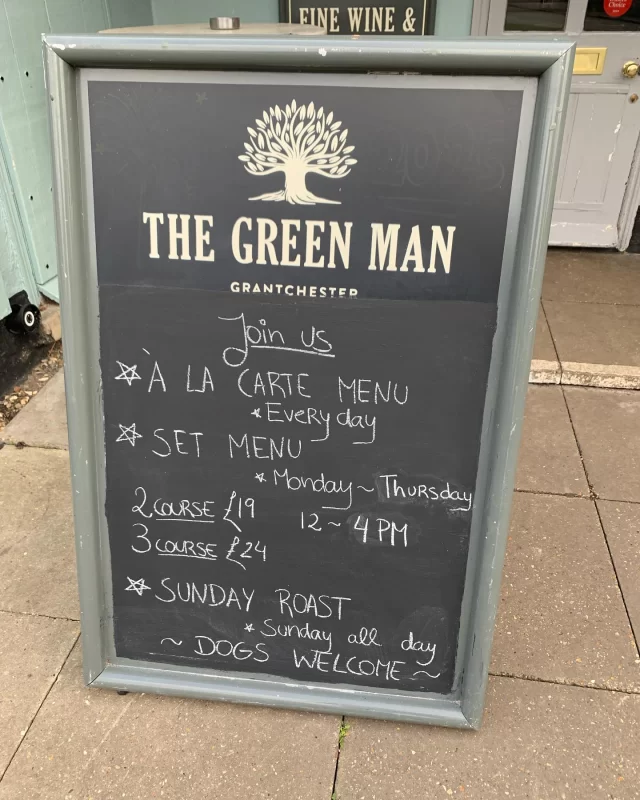 Winter deal at Greenman in Grantchester…. Very reasonable!